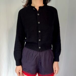 Petra Crystal Cardigan - Black